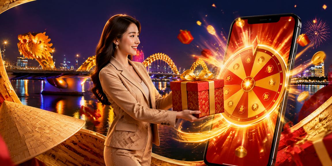 Trò chơi roulette trên nền hình ảnh nón lá tại Đà Nẵng