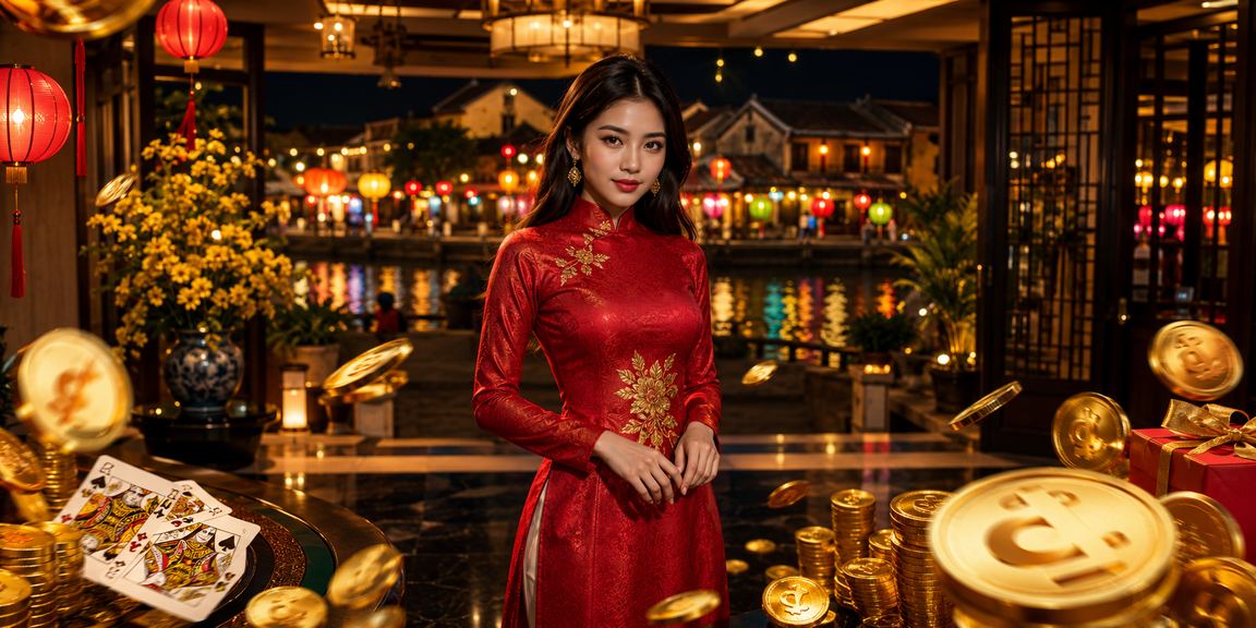 Người chơi cá cược tại Hội An trong trang phục áo dài truyền thống