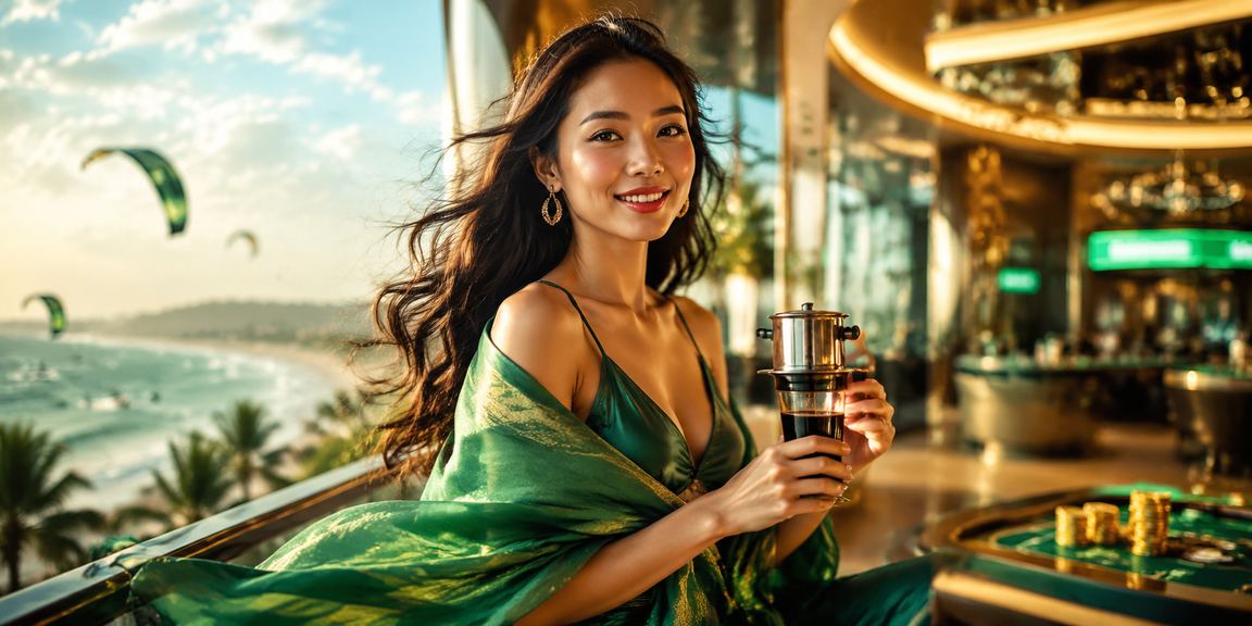 Không gian cà phê tại Mũi Né kết hợp trải nghiệm cá cược di động